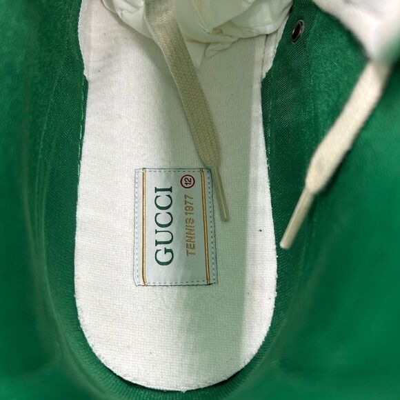 Men's Gucci 1977 tennis high top sneakers size 12 made in Italy - Picture 9 of 10